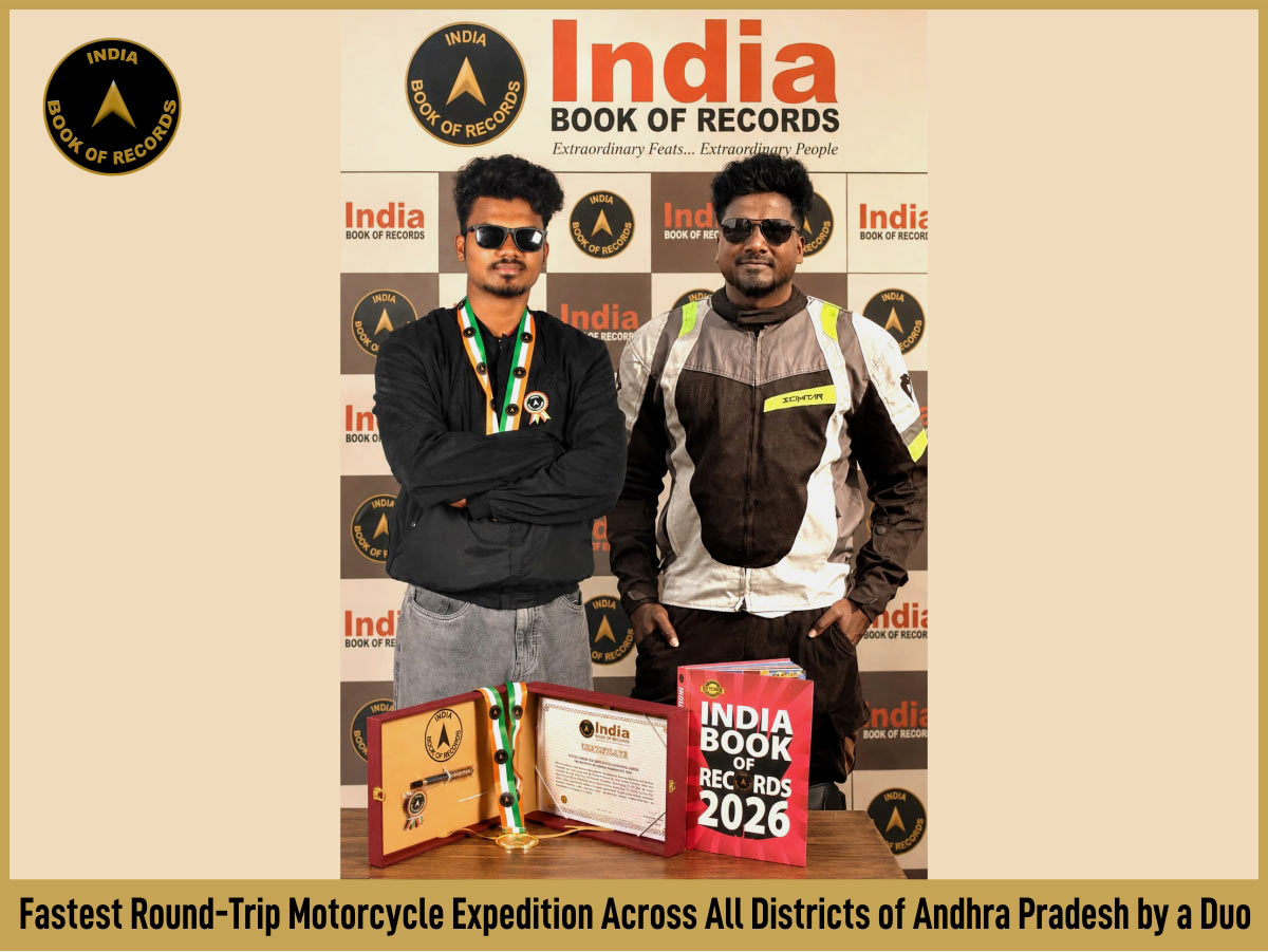 Fastest Round-Trip Motorcycle Expedition Across All Districts of Andhra Pradesh by a Duo