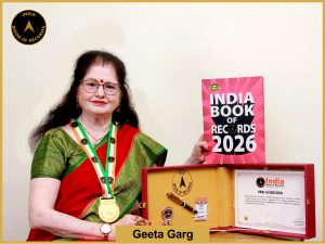 Pic of Geeta Garg with IBR Achiever certificate.
