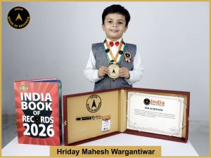 Image of Hriday Mahesh Wargantiwar with IBR Achiever Certificate.