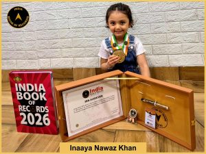 Image of Inaaya Nawaz Khan with IBR Achiever Certificate.