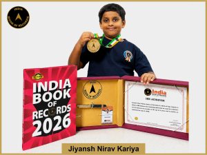 Image of Jiyansh Nirav Kariya with IBR Achiever Certificate.