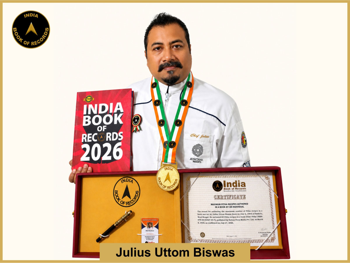 Maximum Pitha recipes authored in a book by an individual