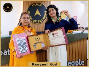 Image of Kaavyanshi Goel with IBR Achiever Certificate.