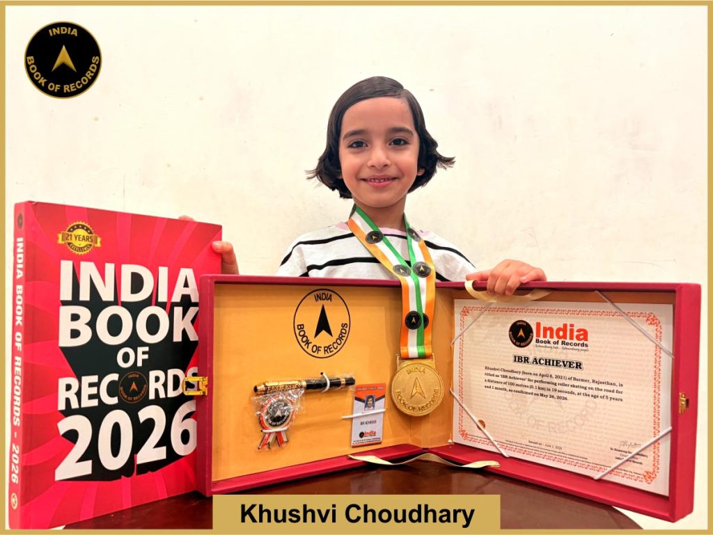 Image of Khushvi Choudhary with IBR Achiever Certificate.