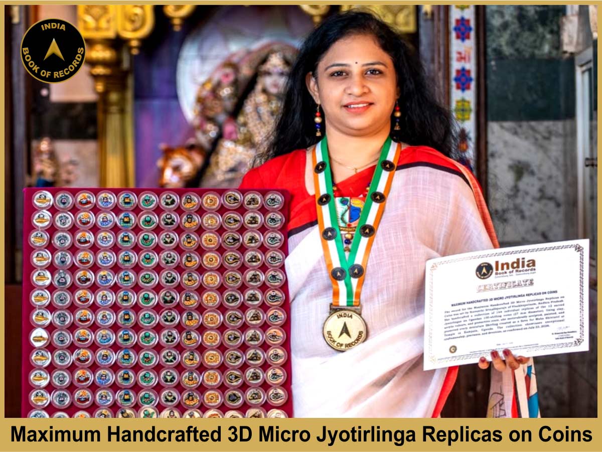 Maximum Handcrafted 3D Micro Jyotirlinga Replicas on Coins