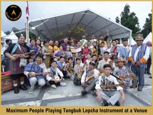 Maximum People Playing Tungbuk Lepcha Instrument at a Venue.
