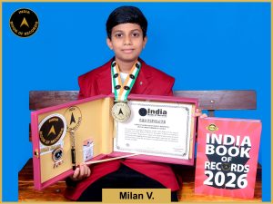 Image of Milan V. Longest duration to spin a Dapostar on the index finger by a child.