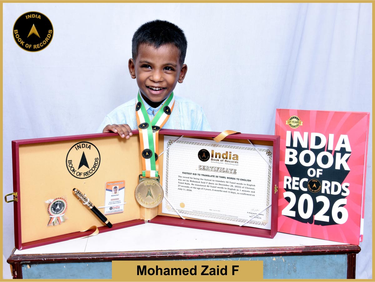 Fastest kid to translate 50 Tamil words into English