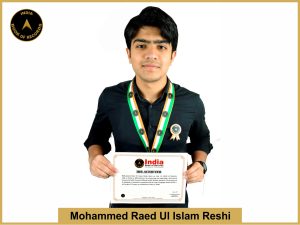 Image of Mohammed Raed Ul Islam Reshi with IBR Achiever Certificate.
