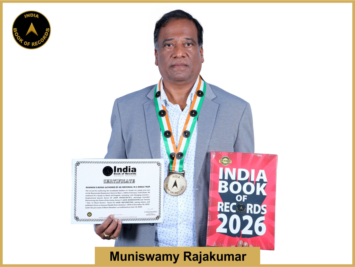 Maximum e-books authored by an individual in a single year