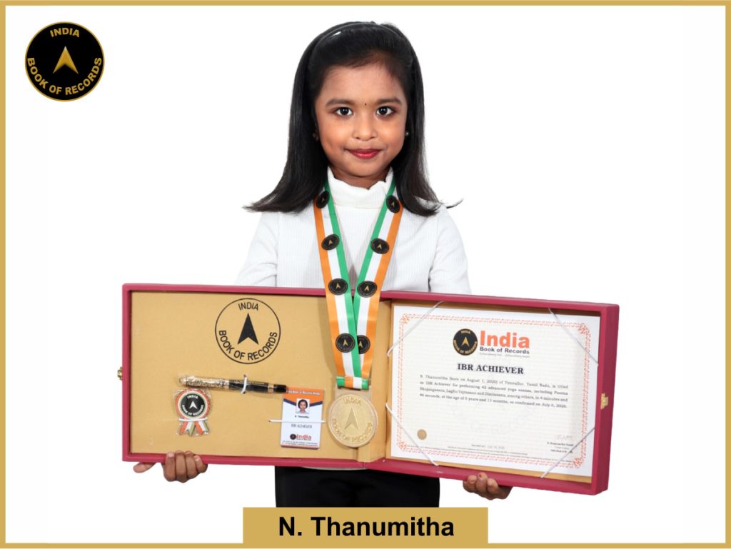 Image of N. Thanumitha with IBR Achiever Certificate.