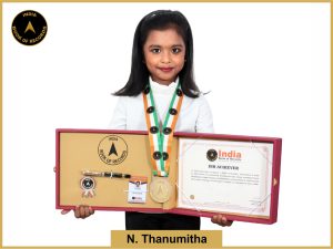 Image of N. Thanumitha with IBR Achiever Certificate.