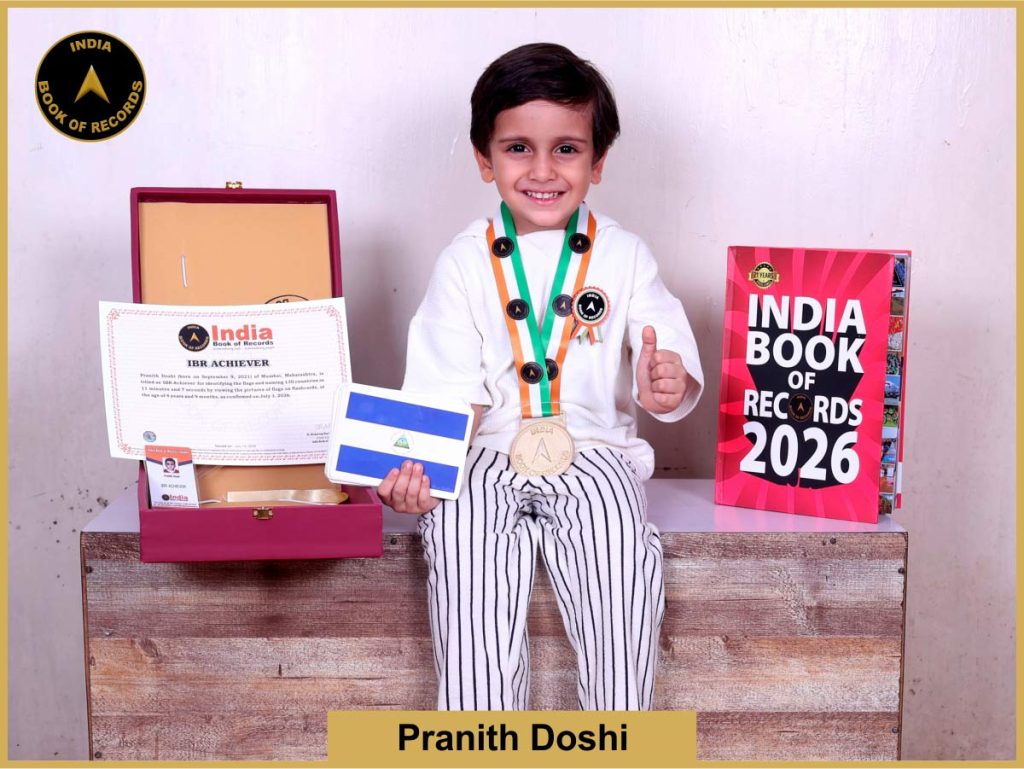 Image of Pranith Doshi with IBR Achiever certificate.