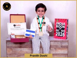 Image of Pranith Doshi with IBR Achiever certificate.