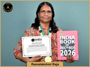 Image of Ramalakshmi Raja, Longest duration floating on the back in a swimming pool while performing Vrikshasana yoga pose by an individual.