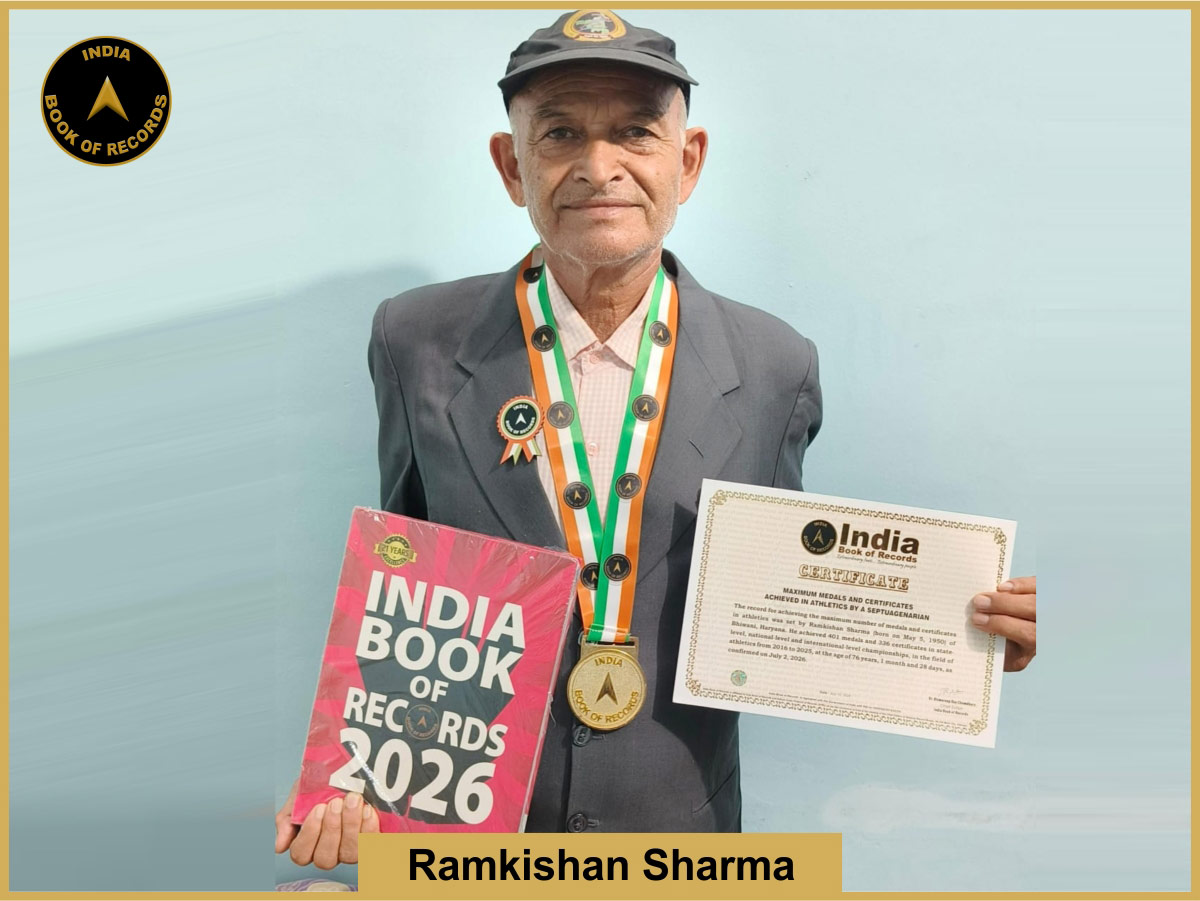 Maximum medals and certificates achieved in athletics by a septuagenarian