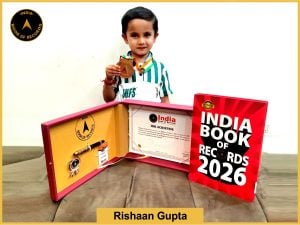 Image of Rishaan Gupta with IBR Achiever Certificate.