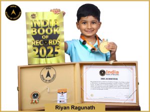 Image of Riyan Ragunath with IBR Achiever Certificate.