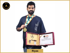 Image of Riyas with IBR Achiever Certificate.
