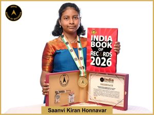 Image of Saanvi Kiran Honnavar, Maximum miscellaneous multiplication sums solved blindfolded by a child.