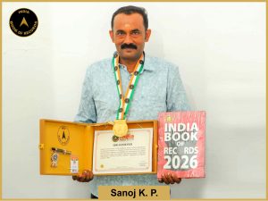 Image of Sanoj K. P. with IBR Achiever Certificate.
