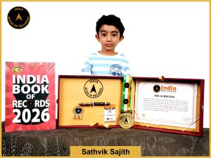 Image of Sathvik Sajith with IBR Achiever Certificate.