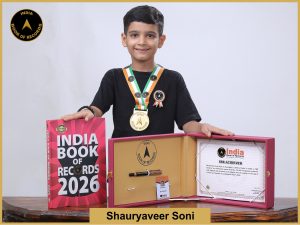 Image of Shauryaveer Soni with IBR Achiever certificate.