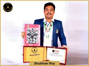 Image of Shubham Roy with IBR Achiever Certtificate.