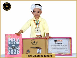 Image of T. Sri Dikshika Ishani with IBR Achiever Certificate.