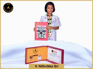 Image of V. Nithvikka Sri with IBR Achiever Certificate.