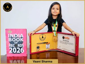 Image of Vaani Sharma with IBR Achiever Certificate.