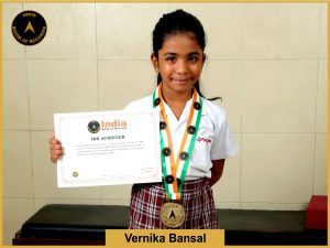 Image of Vernika Bansal with IBR Achiever Certificate.