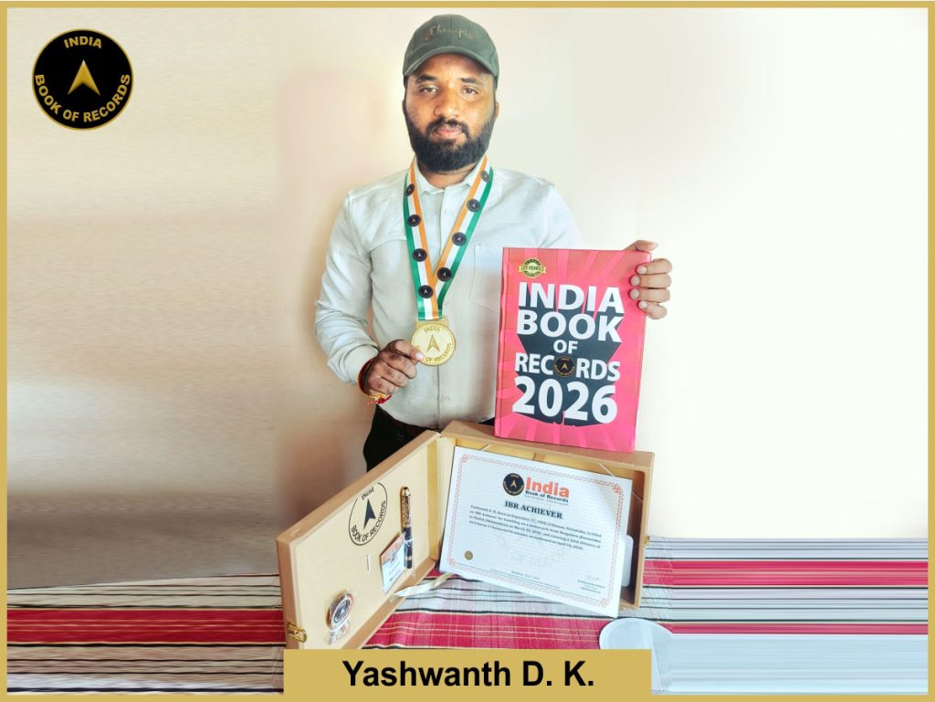 Pic of Yashwanth D. K. with IBR Achiever Certificate.