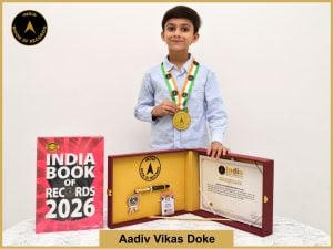 Pic of Aadiv Vikas Doke, Maximum cartwheels performed by a kid.