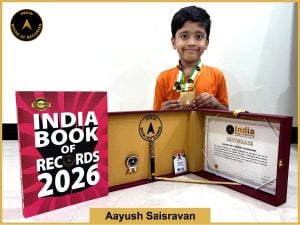 Image of Aayush Saisravan, Fastest kid to identify 50 dinosaurs.