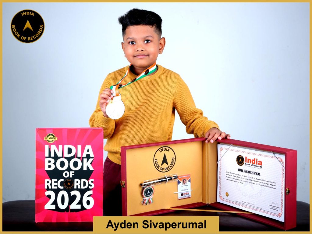 Pic of Ayden Sivaperumal with IBR Achiever certificate.