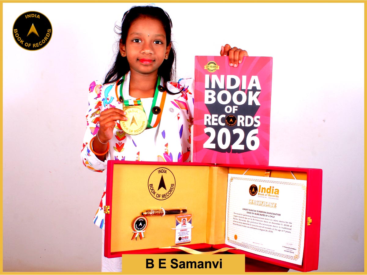 Longest duration to perform Bharatanatyam dance on inline skates by a child
