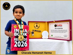 Image of Chavala Hemansh Varma with IBR Achiever Certificate.
