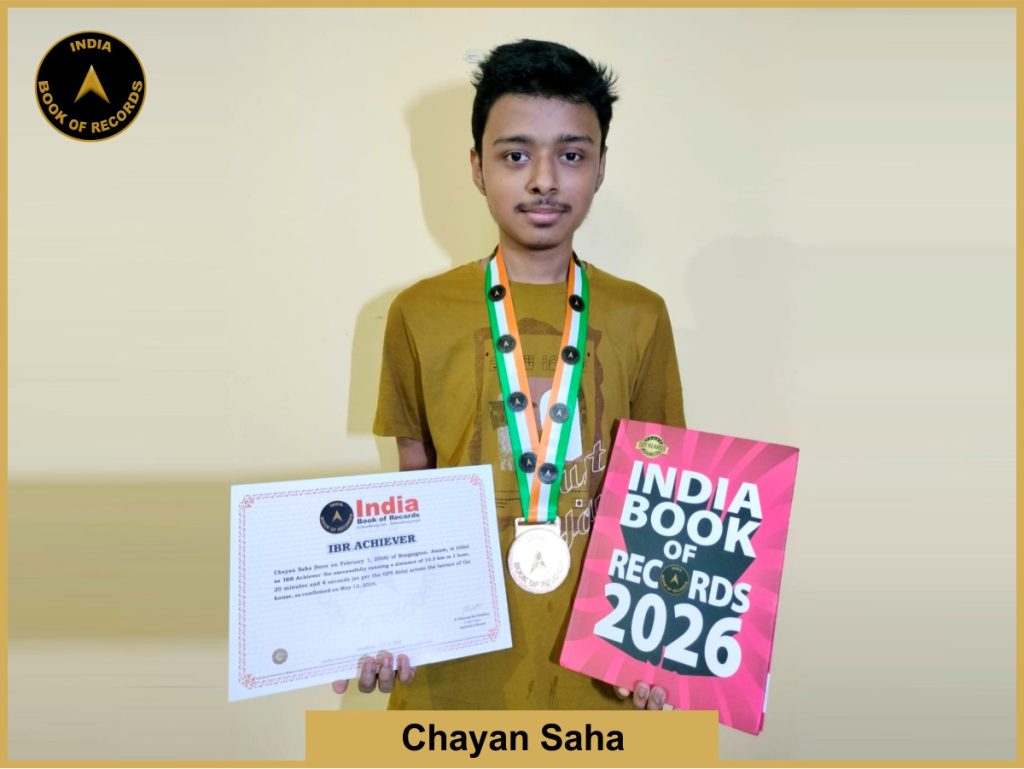 Image of Chayan Saha with IBR Achiever certificate.