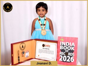 Image of Jnanavi D. with IBR Achiever Certificate.