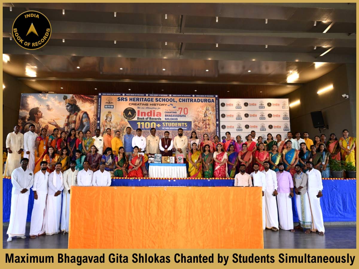 Maximum Bhagavad Gita Shlokas Chanted by Students Simultaneously
