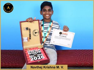 Pic of Navthej Krishna M. V. with IBR Achiever Certificate.