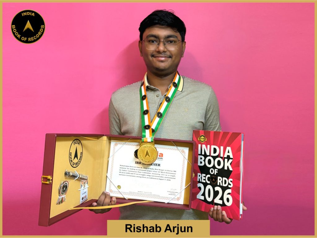 Image of Rishab Arjun with IBR Achiever Certificate.