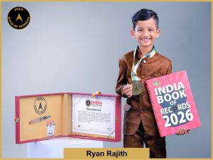 Image of Ryan Rajith with IBR Achiever Certificate.