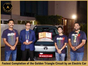 Fastest Completion of the Golden Triangle Circuit by an Electric Car.