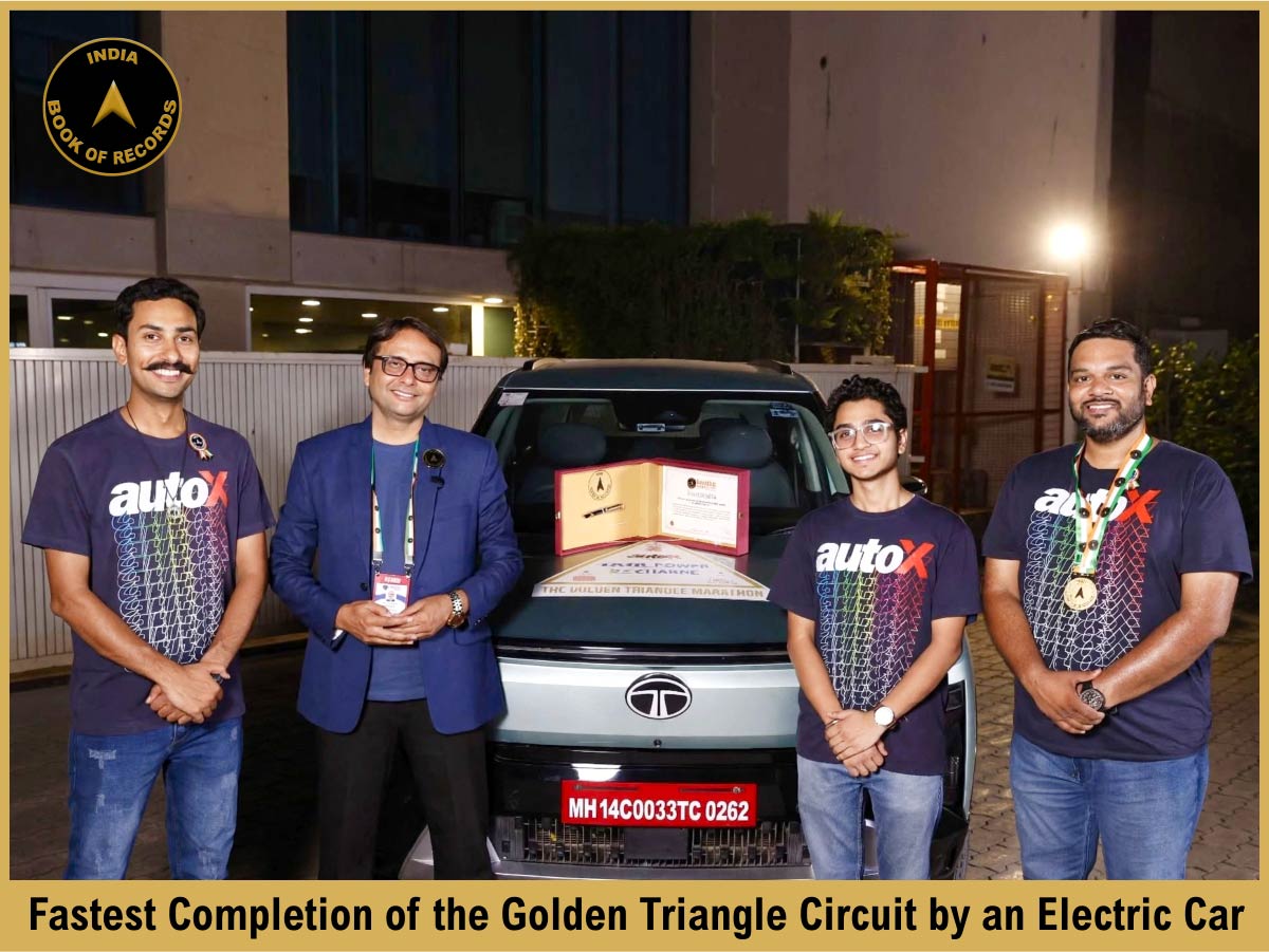 Fastest Completion of the Golden Triangle Circuit by an Electric Car