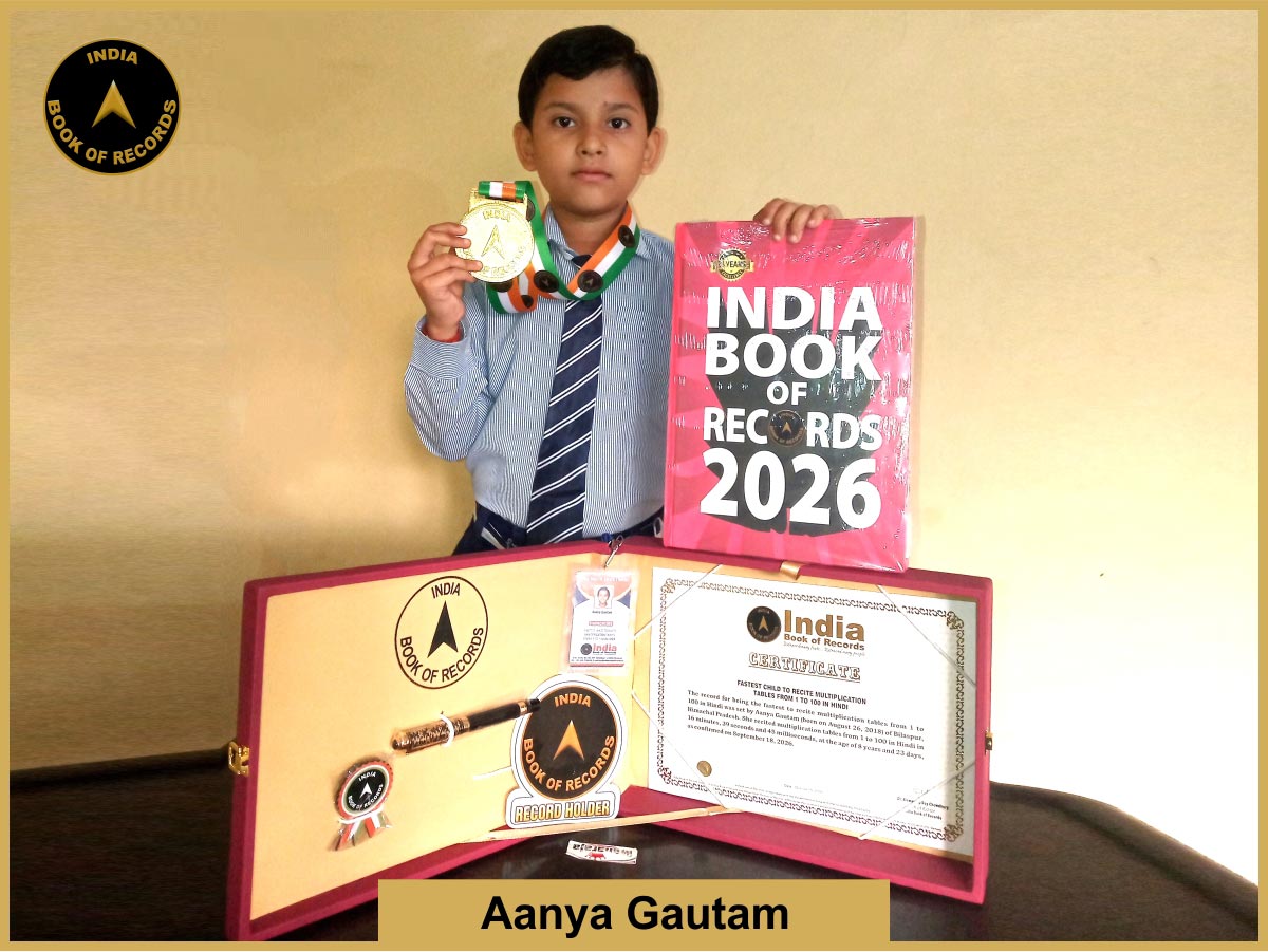 Fastest child to recite multiplication tables from 1 to 100 in Hindi