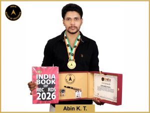 Pic of Abin K T, Maximum Kalaripayattu single-stick rotations performed by an individual.