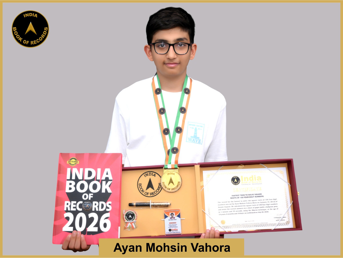 Fastest teen to solve square roots of 100 four-digit numbers
