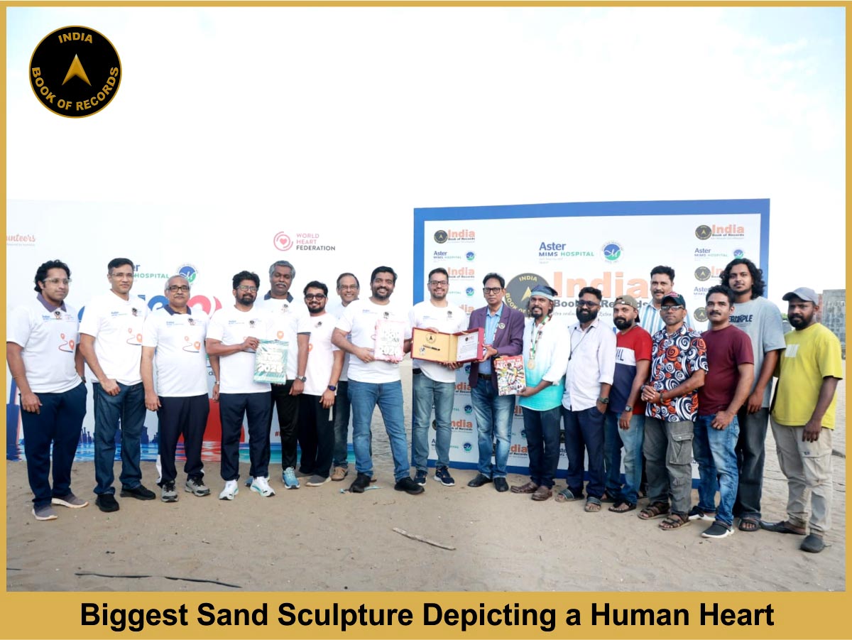 Biggest Sand Sculpture Depicting a Human Heart